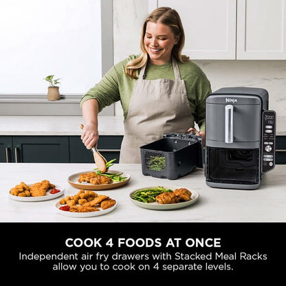 Ninja SL400UK Double Stack XL 2-Drawer 9.5L Air Fryer - Grey