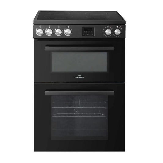 New World NWDO60CB 60cm Double Oven Electric Cooker - Black
