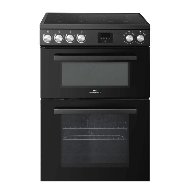 New World NWDO60CB 60cm Double Oven Electric Cooker - Black