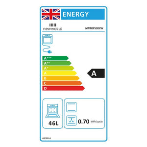 New World NWTOP53DCW 50cm Double Oven Electric Cooker - White