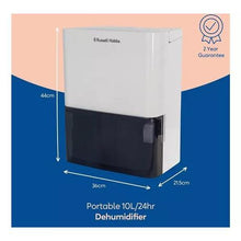 Load image into Gallery viewer, Russell Hobbs RHDH1001 10L Dehumidifier - White &amp; Black
