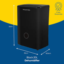 Load image into Gallery viewer, Russell Hobbs RHDH2002B 20L Dehumidifier - Black
