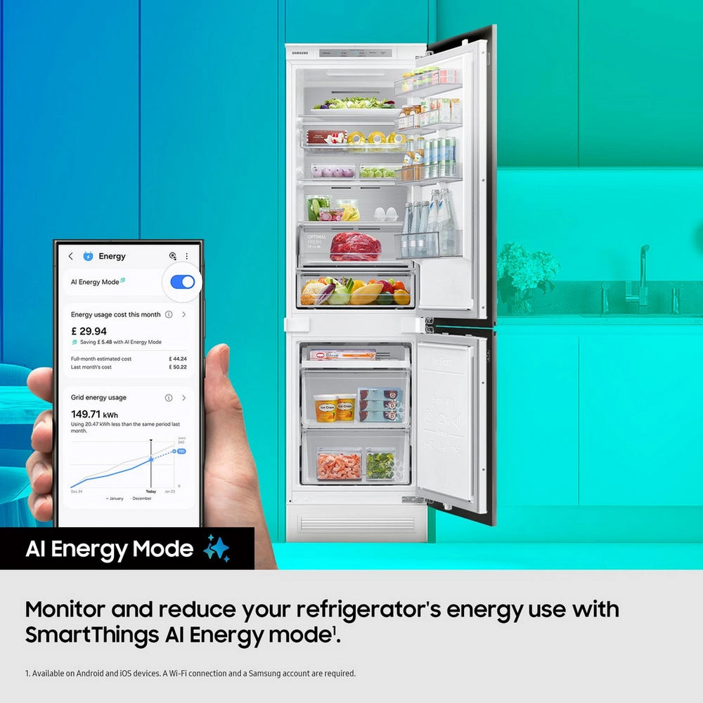 Samsung BRB70F26DES0EU SpaceMax 54cm 70/30 Integrated Frost Free Fridge Freezer - White