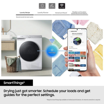 Samsung DV90CGC0A0AEEU 9kg Heat Pump Tumble Dryer - White