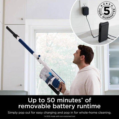 Shark IZ380UK PowerPro Cordless Stick Vacuum Cleaner - 50 Minutes Run Time - Navy Metallic