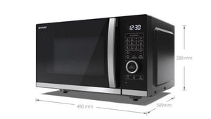 Sharp YC-QC254AU-B 25 Litres Flatbed Convection Oven Microwave with Grill - Black