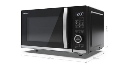 Sharp YC-QG204AU-B 20 Litres Flatbed Microwave Oven with Grill - Black