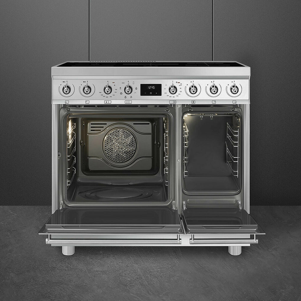 Smeg C92IMX2 90cm Electric Rangecooker with Double Oven and Induction Hob - Stainless steel