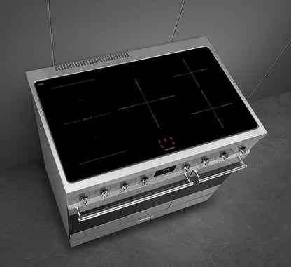 Smeg C92IMX2 90cm Electric Rangecooker with Double Oven and Induction Hob - Stainless steel