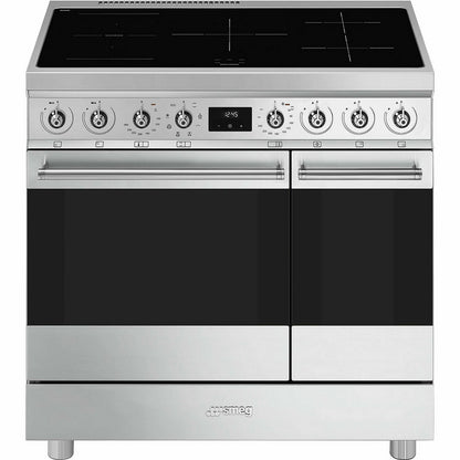 Smeg C92IMX2 90cm Electric Rangecooker with Double Oven and Induction Hob - Stainless steel