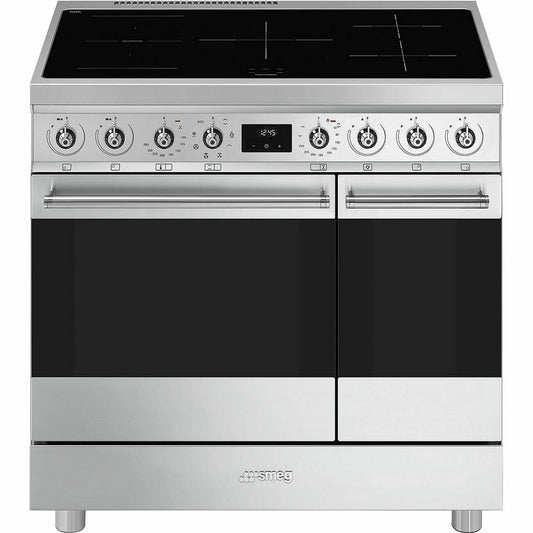 Smeg C92IMX2 90cm Electric Rangecooker with Double Oven and Induction Hob - Stainless steel