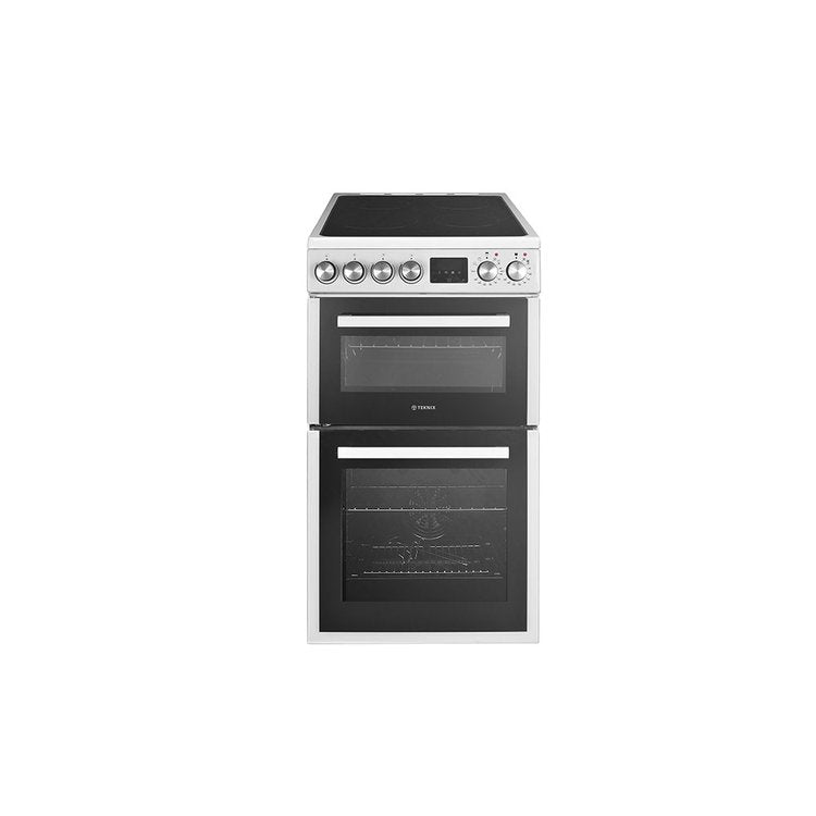 Teknix TKED54W, Ceramic Cooker, Double Oven, 50cm, White