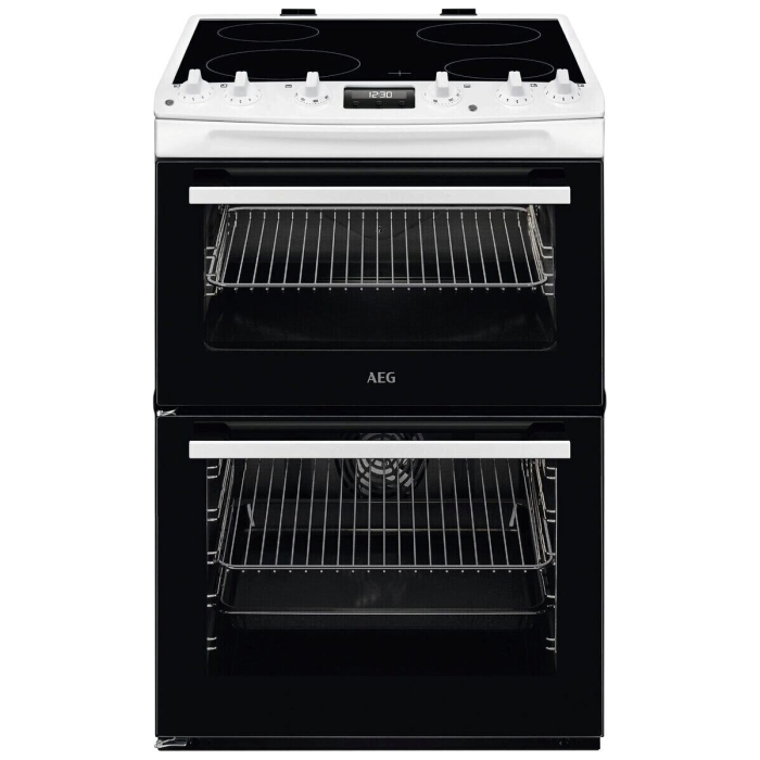 AEG CCX6540ACW 5000 SurroundCook Ceramic Electric Cooker with Double Oven, White