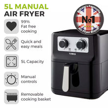 Load image into Gallery viewer, Tower T17090 Vortx 5 Litre Manual Air Fryer
