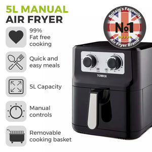 Tower T17090 Vortx 5 Litre Manual Air Fryer