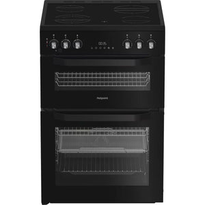 Hotpoint HDE6VDCASB1 AirFry  60cm Electric Double Cooker – Black