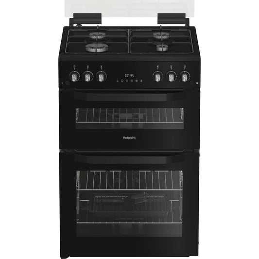Hotpoint HDG6GDCB1 Freestanding 60cm Gas Double Cooker – Black