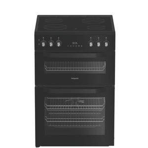 Hotpoint HTE6VDCB1 - Black 60cm Electric Cooker - Ceramic Hob - A Energy