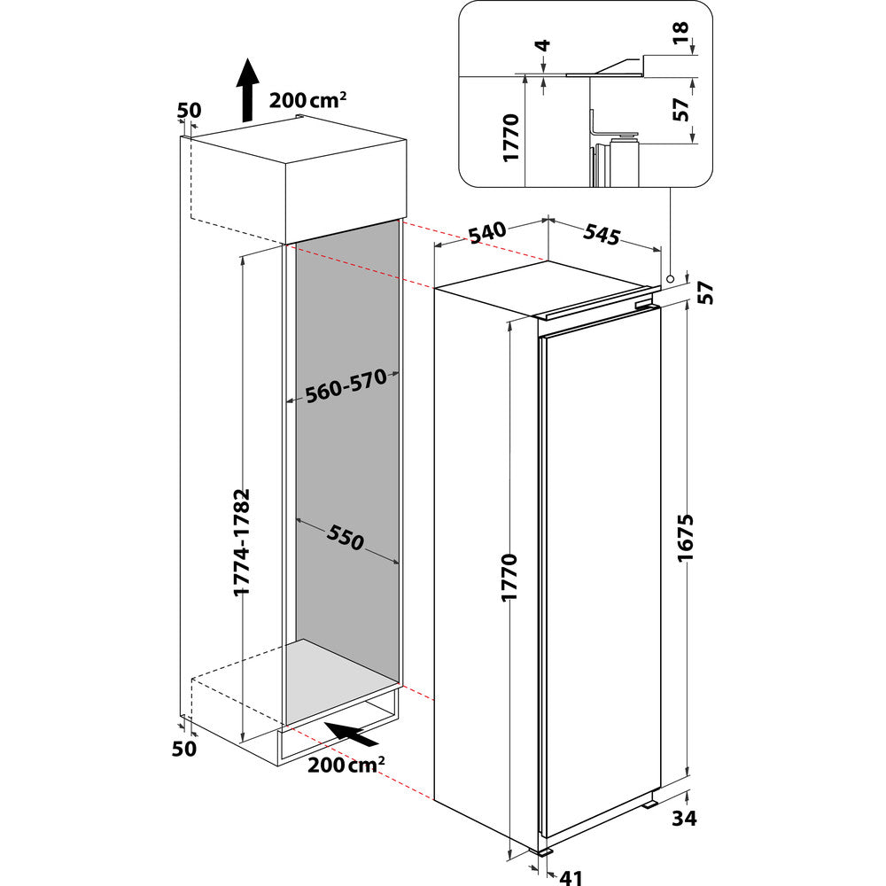 Hotpoint HS18012UK Tall Integrated Larder Fridge 177cm