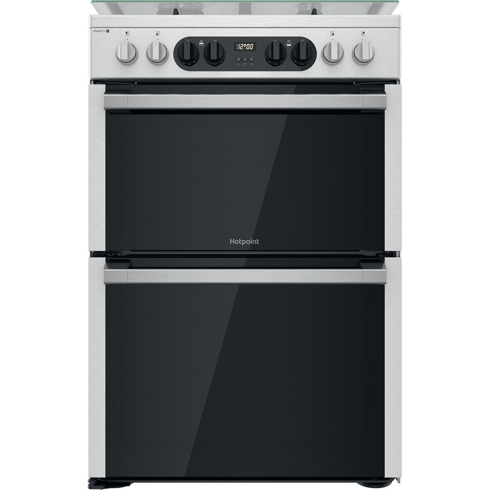 Hotpoint HDM67G8C2CX/UK Dual Fuel Double Fan Ovens 60cm Cooker - Inox