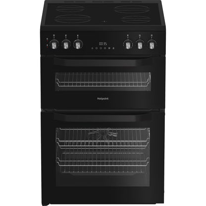 Hotpoint HDE6VDB1 60cm Electric Double Cooker with Multiflow - Black