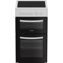 Load image into Gallery viewer, Indesit ITE5VMW 50cm Electric Twin Cooker with Ceramic Hob - White
