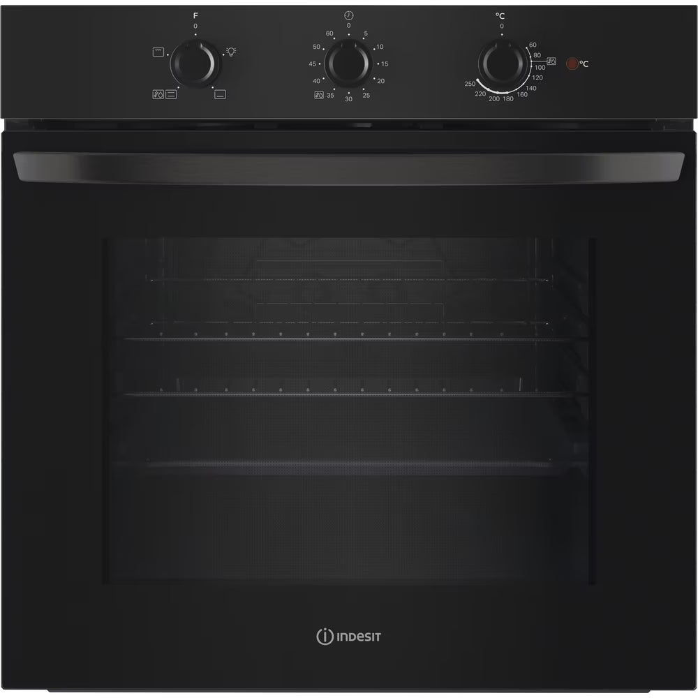 IO232HBUK - Single Static Oven - Eco Cleaning - Static Oven - 71L With 3 Dial With Timer And A Energy In Black
