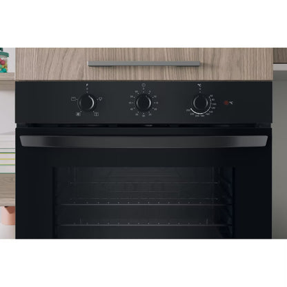 IO232HBUK - Single Static Oven - Eco Cleaning - Static Oven - 71L With 3 Dial With Timer And A Energy In Black