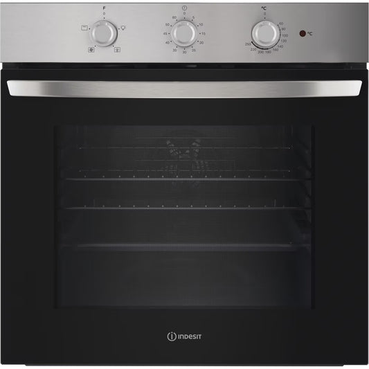 IO233XUK - Single Fan Oven - Enamel Coating - Grill Plus Fan - 66L With 3 Dial With Timer And A Energy In Stainless Steel