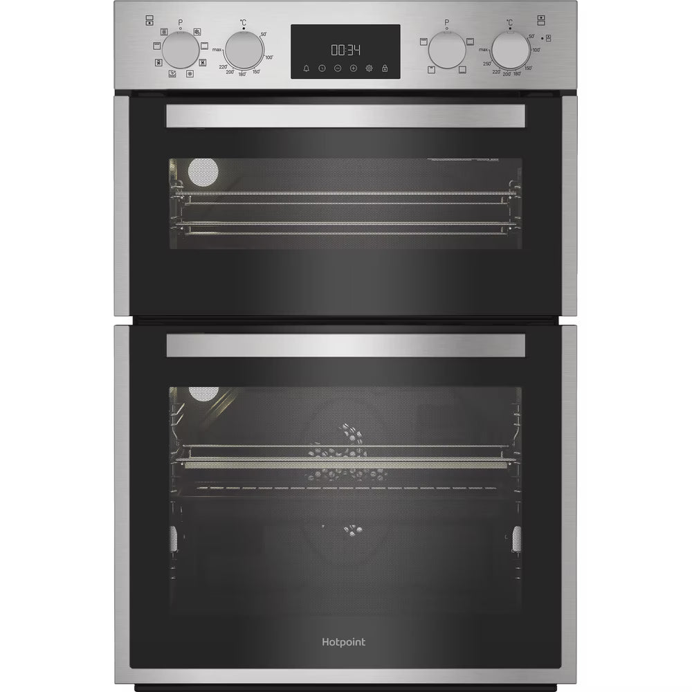 Hotpoint DIH82D1IX Built In Double Fan Oven with Telescopic Shelf