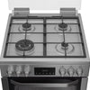 Hotpoint HDG6GDCWX 60cm Gas Double Oven Cooker with Glass Lid - Stainless Steel Finish
