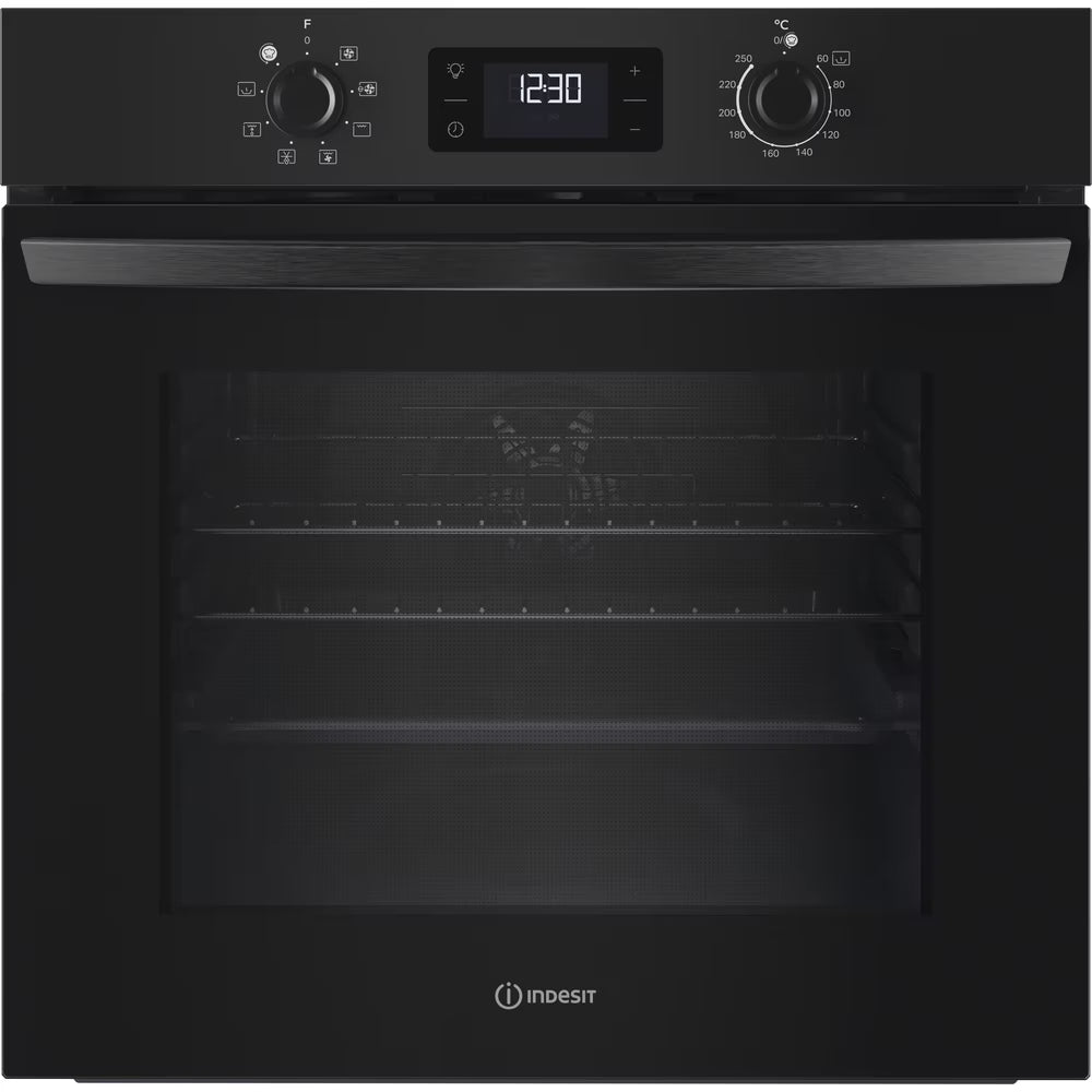 IO253BUK - Turn&Go Single Fan Oven - Enamel Coating - - 66L With 2 Dial, Digital Display Timer And A Energy In Black