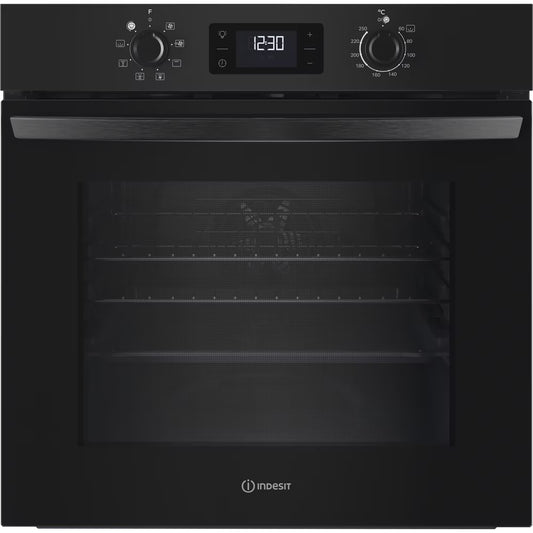 IO253BUK - Turn&Go Single Fan Oven - Enamel Coating - - 66L With 2 Dial, Digital Display Timer And A Energy In Black
