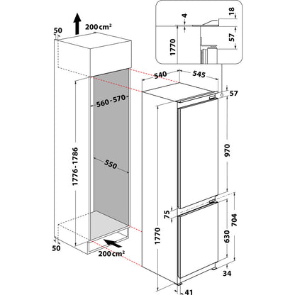 Built in fridge freezer - BI 18A2 D/I UK