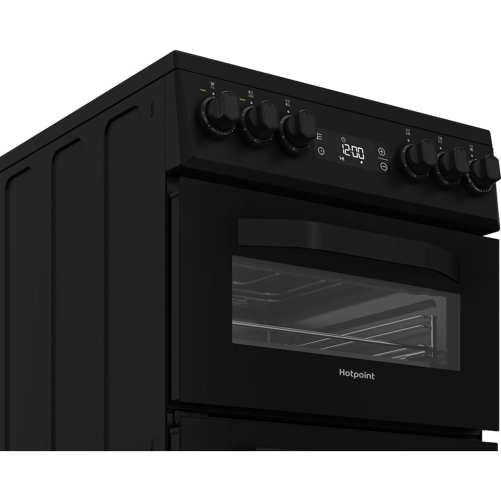 Hotpoint HDE5VDCB 50cm Electric Cooker with Ceramic Hob – Black