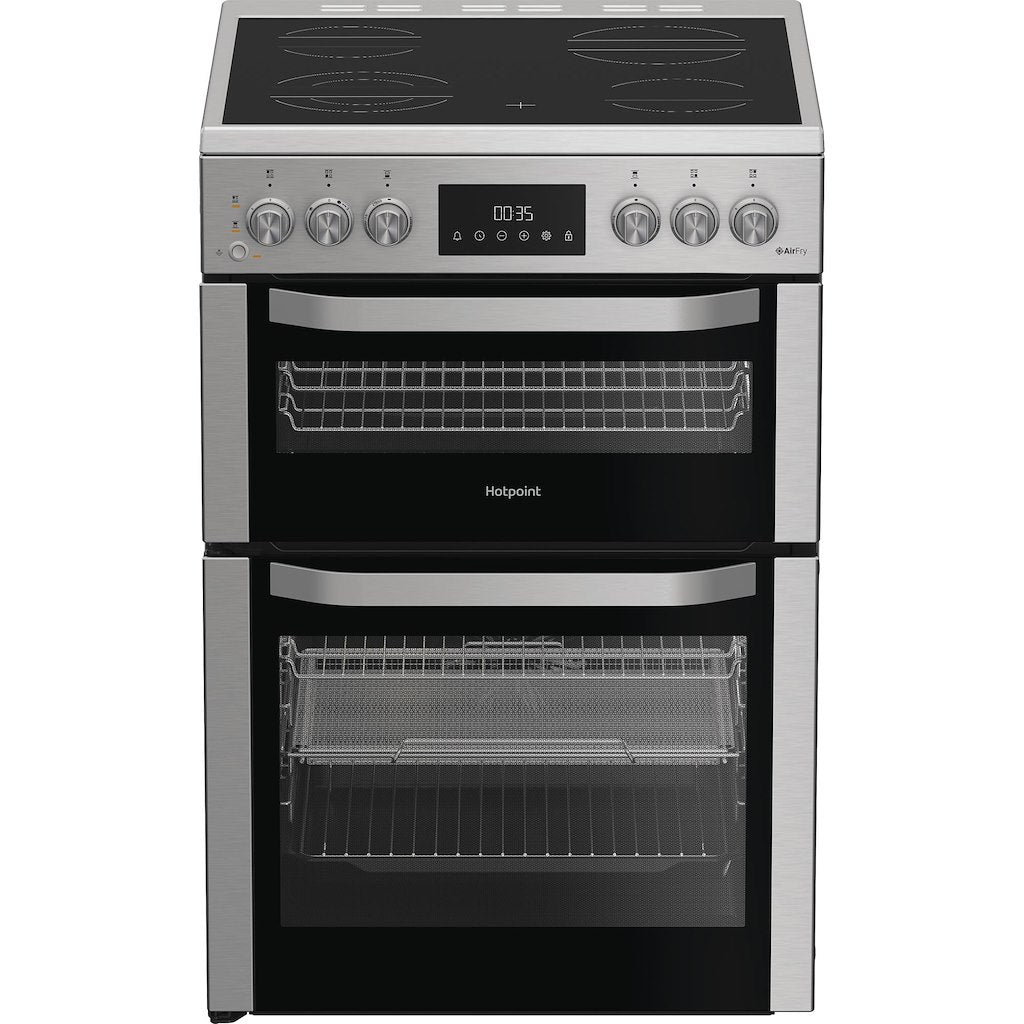 Hotpoint HDE6VDCASX Freestanding 60cm Electric Double Cooker – Inox