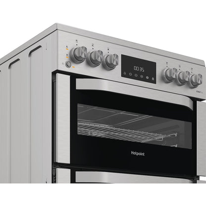Hotpoint HDE6VDCASX Freestanding 60cm Electric Double Cooker – Inox