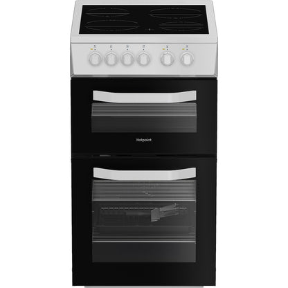 Hotpoint HTE5VCW 50cm Electric Cooker with Ceramic Hob – White