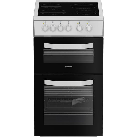 Hotpoint HTE5VCW 50cm Electric Cooker with Ceramic Hob – White