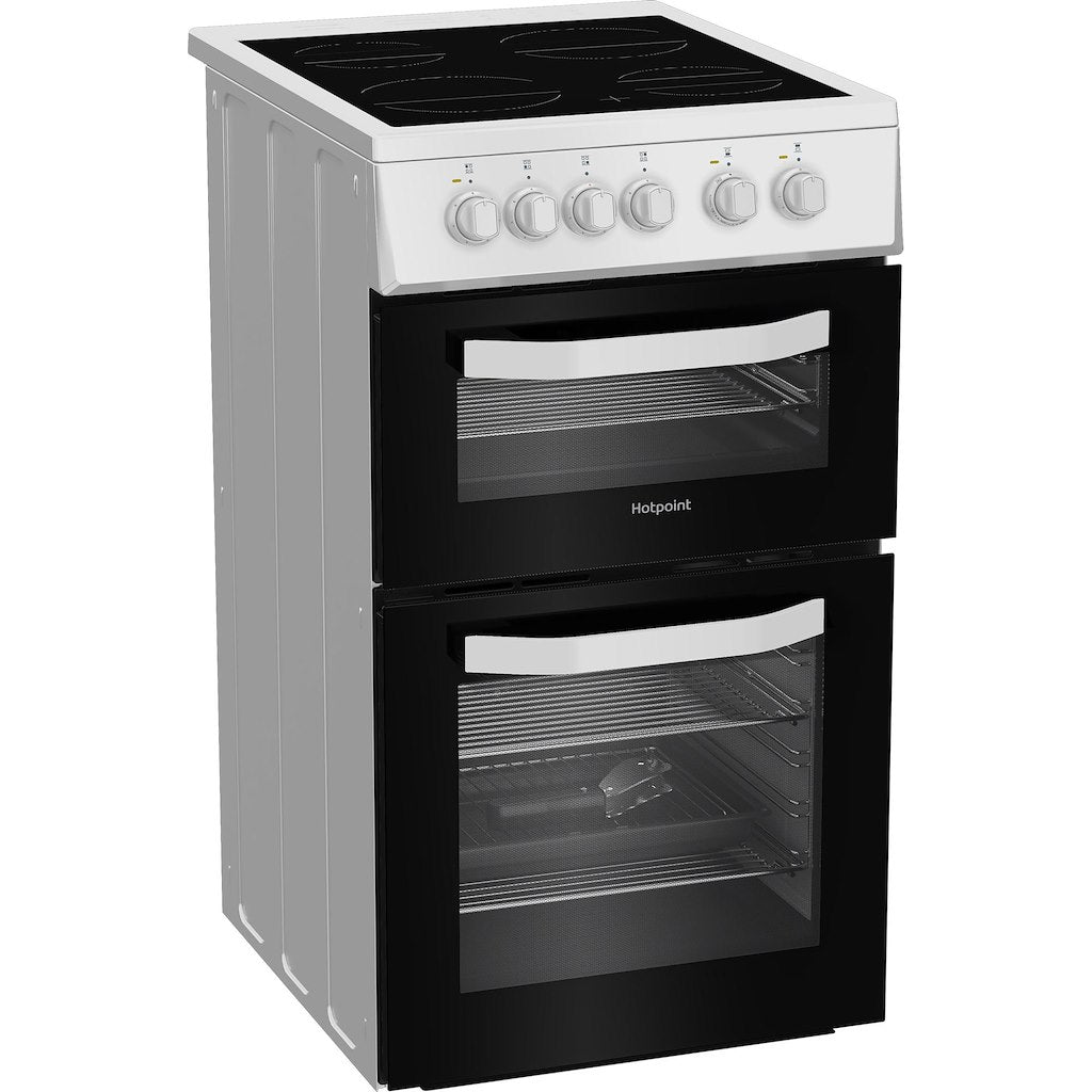 Hotpoint HTE5VCW 50cm Electric Cooker with Ceramic Hob – White