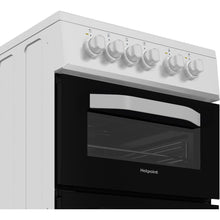 Load image into Gallery viewer, Hotpoint HTE5VCW 50cm Electric Cooker with Ceramic Hob – White
