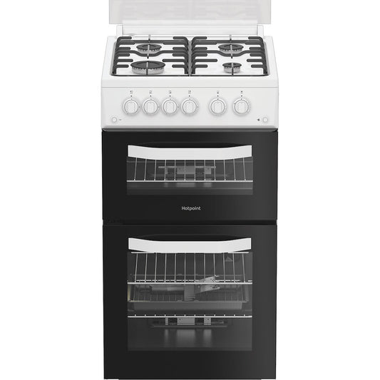Hotpoint HDG5GCW Freestanding 50cm Gas Double Cooker – White