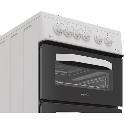 Hotpoint HDG5GCW Freestanding 50cm Gas Double Cooker – White