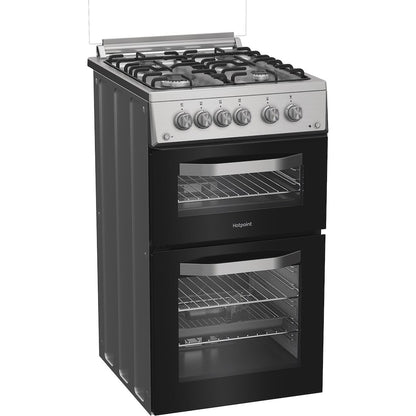 Hotpoint HDG5GCX Freestanding 50cm Gas Double Cooker – Inox