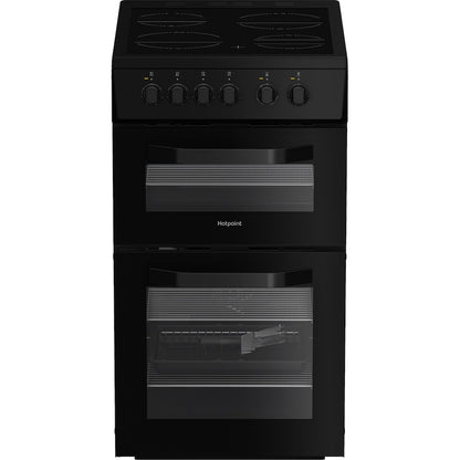 Hotpoint HTE5VCB 50cm Electric Cooker with Ceramic Hob – Black