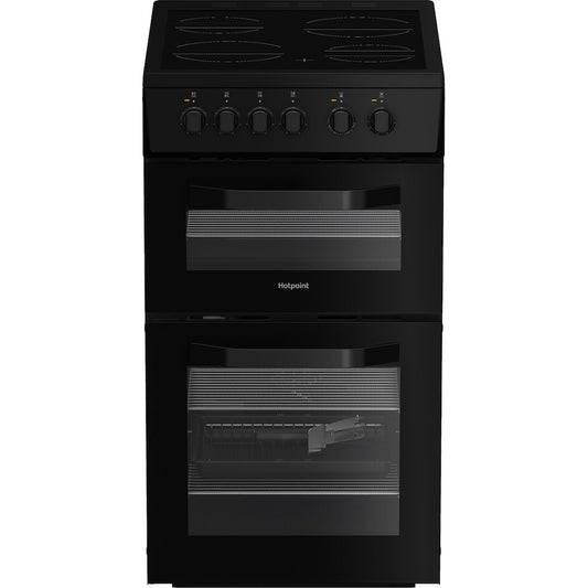Hotpoint HTE5VCB 50cm Electric Cooker with Ceramic Hob – Black