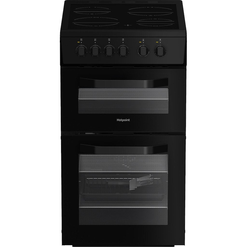 Hotpoint HTE5VCB 50cm Electric Cooker with Ceramic Hob – Black