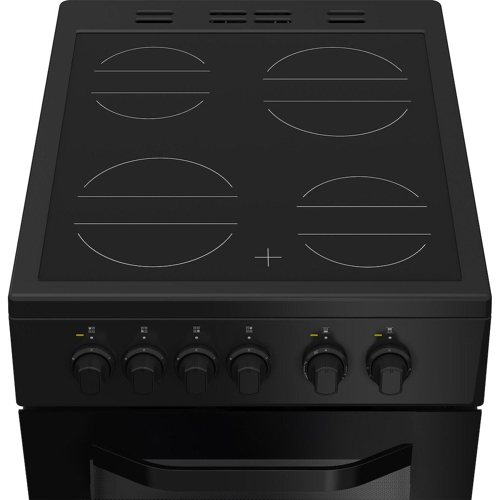 Hotpoint HTE5VCB 50cm Electric Cooker with Ceramic Hob – Black