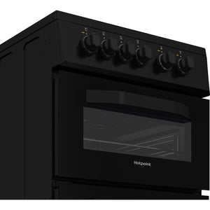 Hotpoint HTE5VCB 50cm Electric Cooker with Ceramic Hob – Black