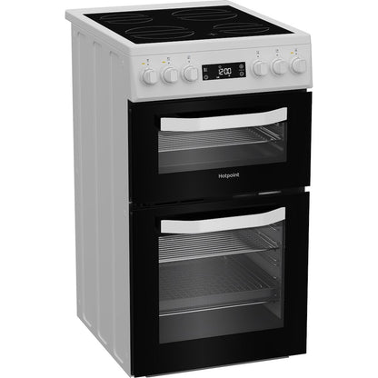 Hotpoint HDE5VDCW 50cm Electric Cooker with Ceramic Hob – White